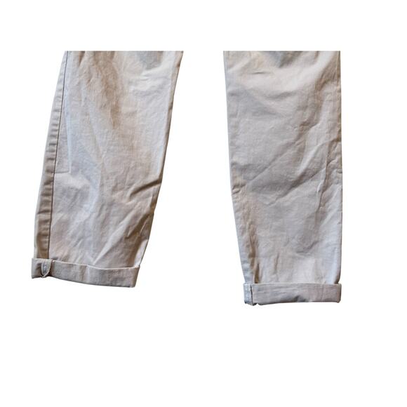 GARNET HILL Salt-Washed Slim Chino Pants Pebble Sz 10 Embroidered Organic Cotton - Picture 6 of 10